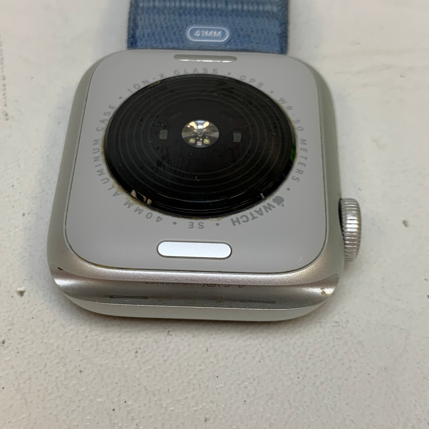 GPS Only Apple Watch SE 2nd Gen 40MM Silver Aluminum Storm Blue Sport Loop 