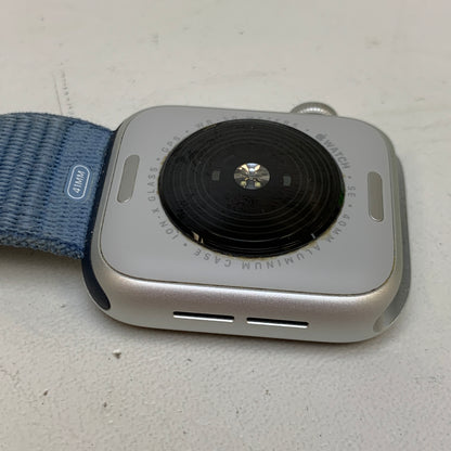 GPS Only Apple Watch SE 2nd Gen 40MM Silver Aluminum Storm Blue Sport Loop 