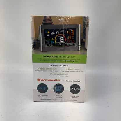 New La Crosse V21-WTH Wireless Wi-Fi Weather Station Color Forecast 1180033