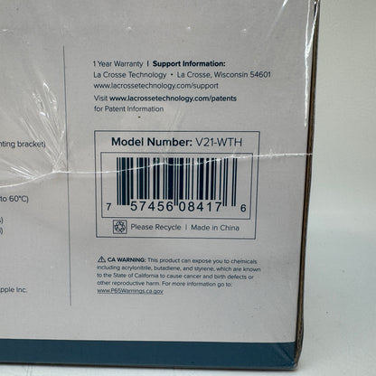 New La Crosse V21-WTH Wireless Wi-Fi Weather Station Color Forecast 1180033
