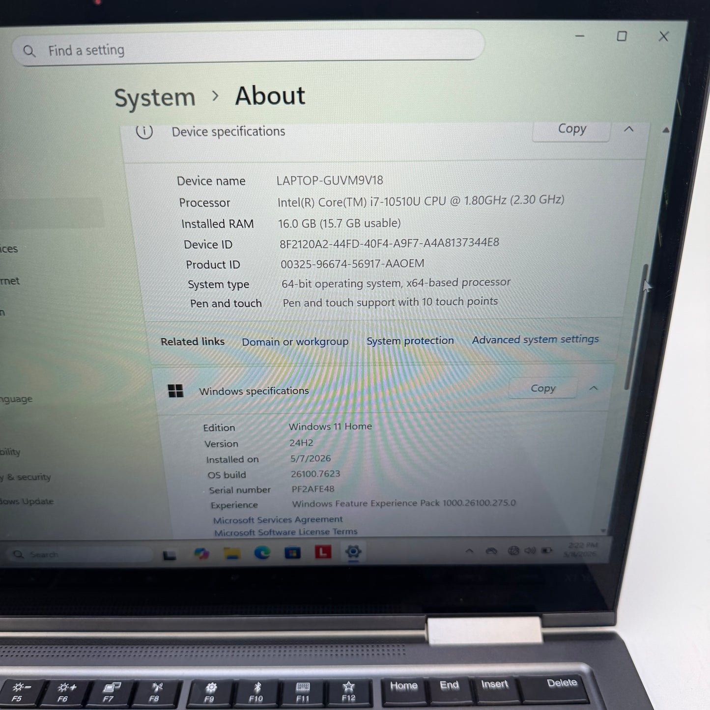 Lenovo ThinkPad X1 Yoga Gen 4 TP00110A 14" i7-10510U 1.8GHz 16GB RAM 512GB SSD