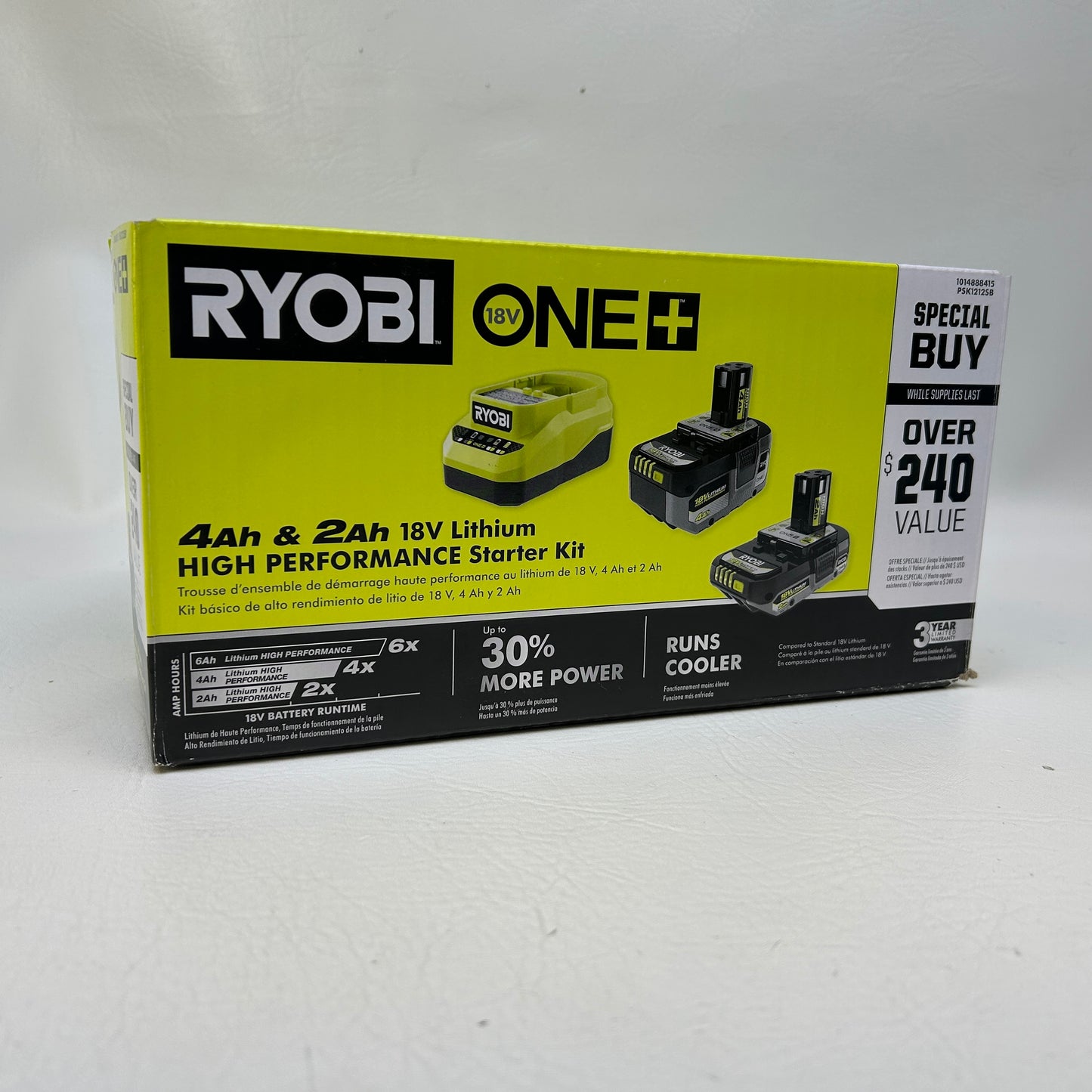 New Ryobi ONE+ 18V Lithium High Performance Starter Kit 4Ah 2Ah Battery Charger