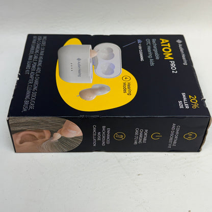 New Audien ATOM PRO 2 Wireless Rechargeable OTC Hearing Aids