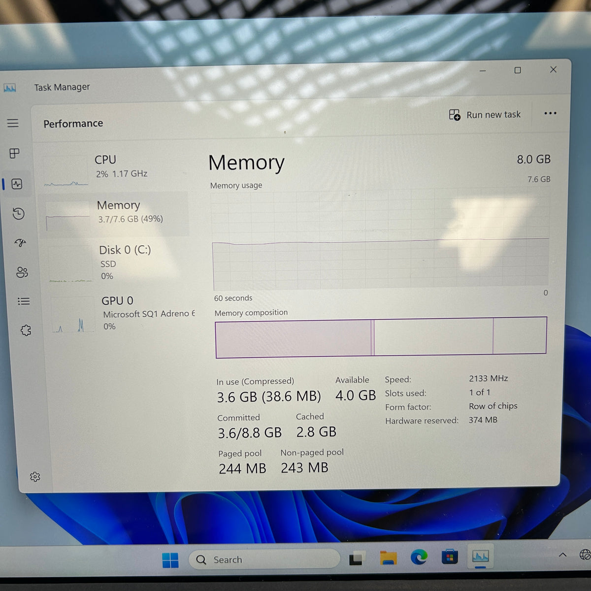 Microsoft Surface Pro X UNNA1JD1 13" SQ1 3.0GHz 8GB RAM 256GB SSD