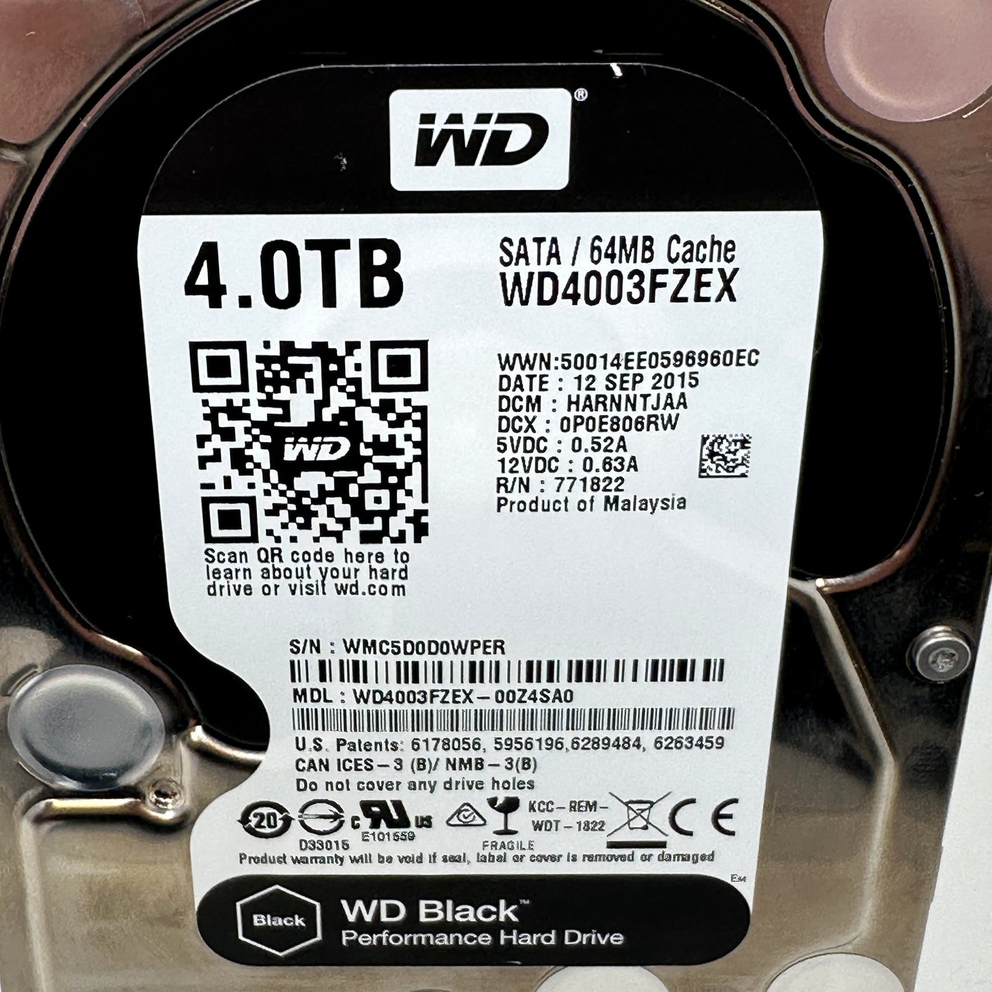 Western Digital WD 3.5" WD4003FZEX 4TB SATA III 6Gbps HDD WD4003FZEX-00Z4SA0