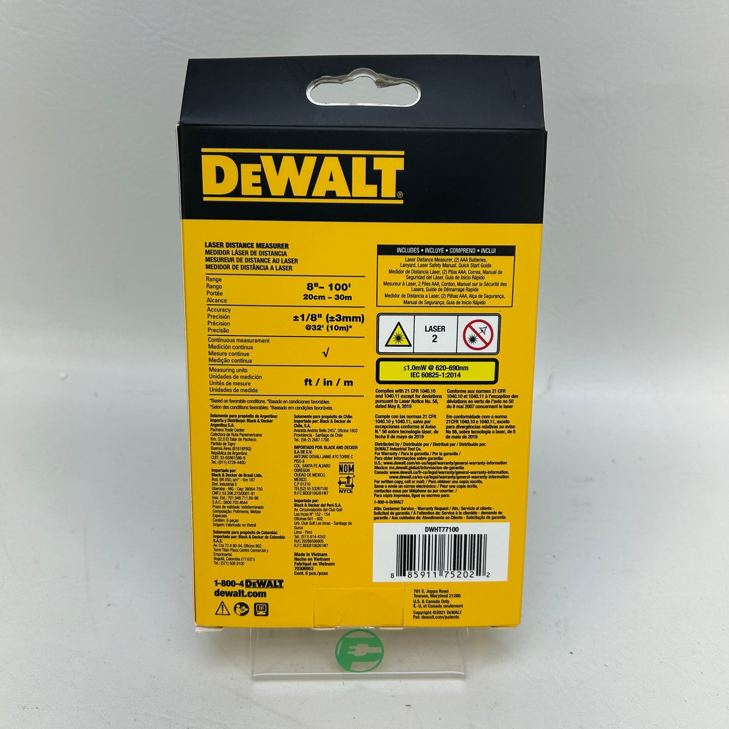 NEW DeWalt DWHT77100 100ft 30m Laser Distance Measurer Digital Measuring Tool