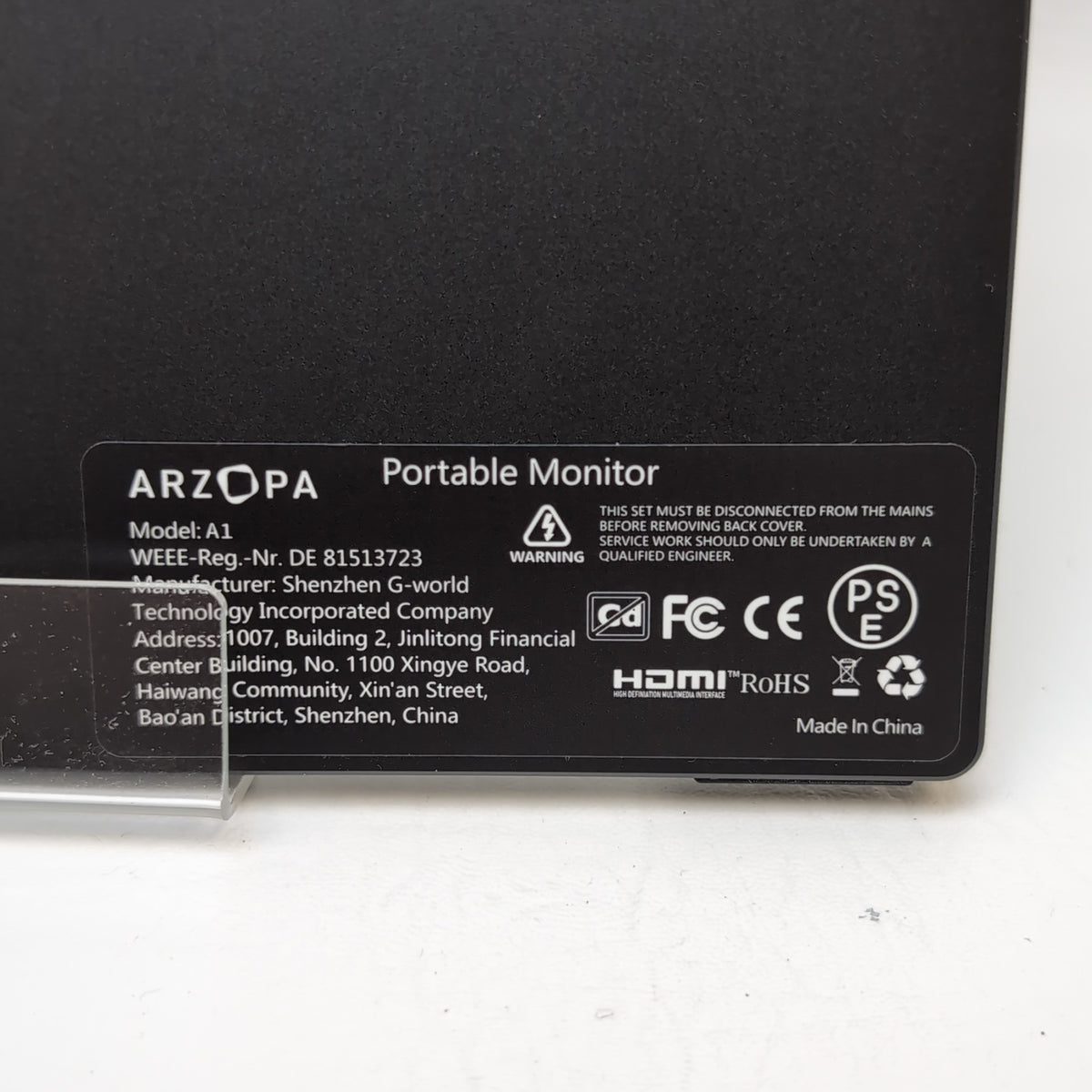 Arzopa 15.6" A1 LCD Display IPS Portable Monitor