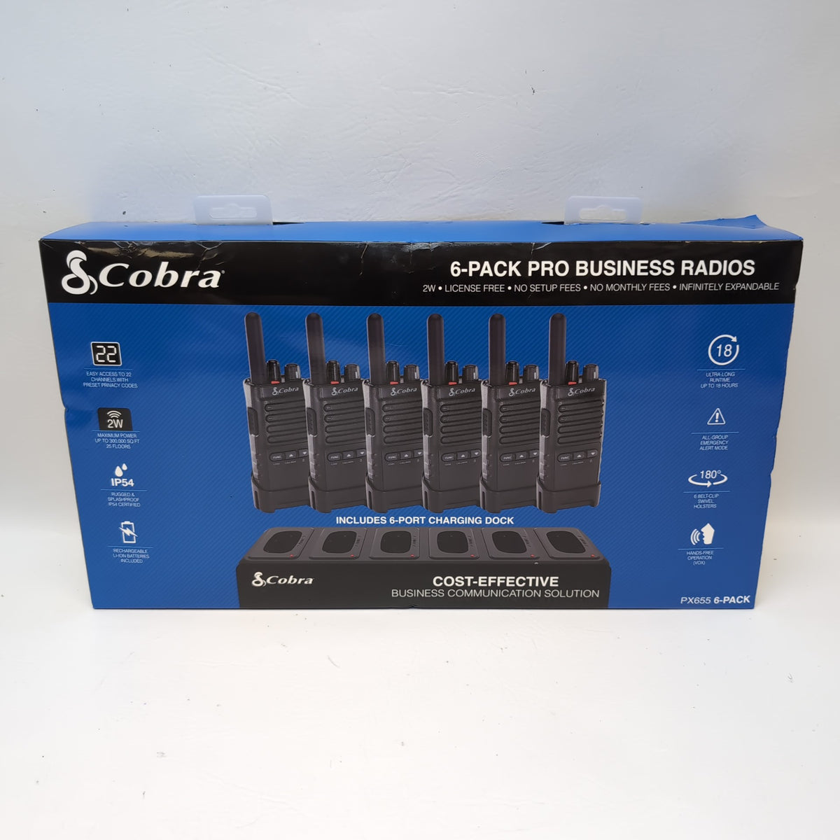 New Cobra 6-Pack Pro Business Radios PX655 Two-Way Radio PX655-BCH6