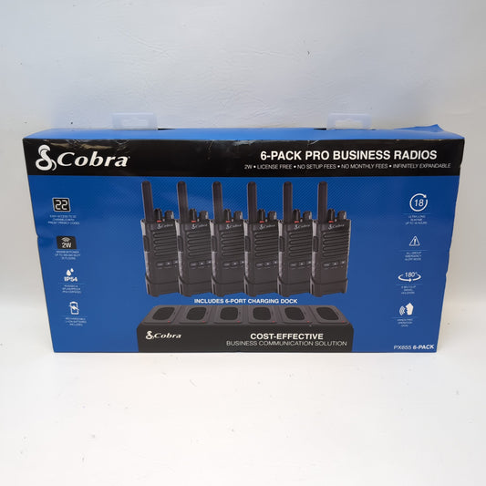 New Cobra 6-Pack Pro Business Radios PX655 Two-Way Radio PX655-BCH6