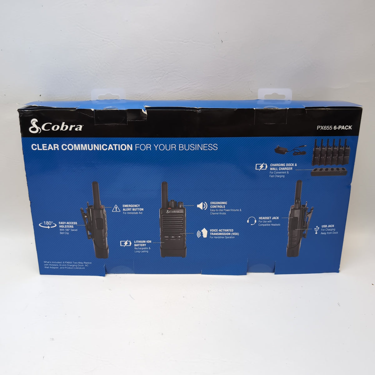 New Cobra 6-Pack Pro Business Radios PX655 Two-Way Radio PX655-BCH6
