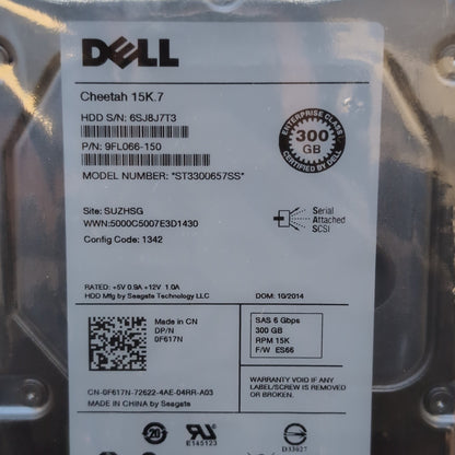 New Dell 3.5" ST3300657SS 300GB SAS 6 Gbps HDD 0F617N