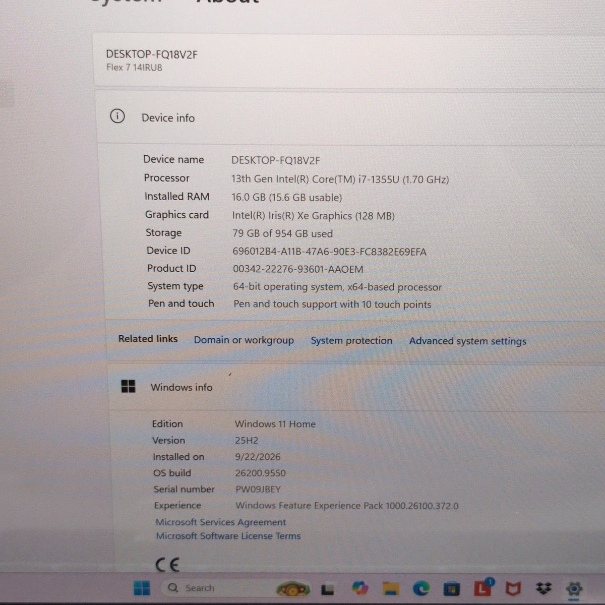Lenovo Flex 7 14IRU8 14" i7-1355U 1.7GHz 16GB RAM 1TB SSD