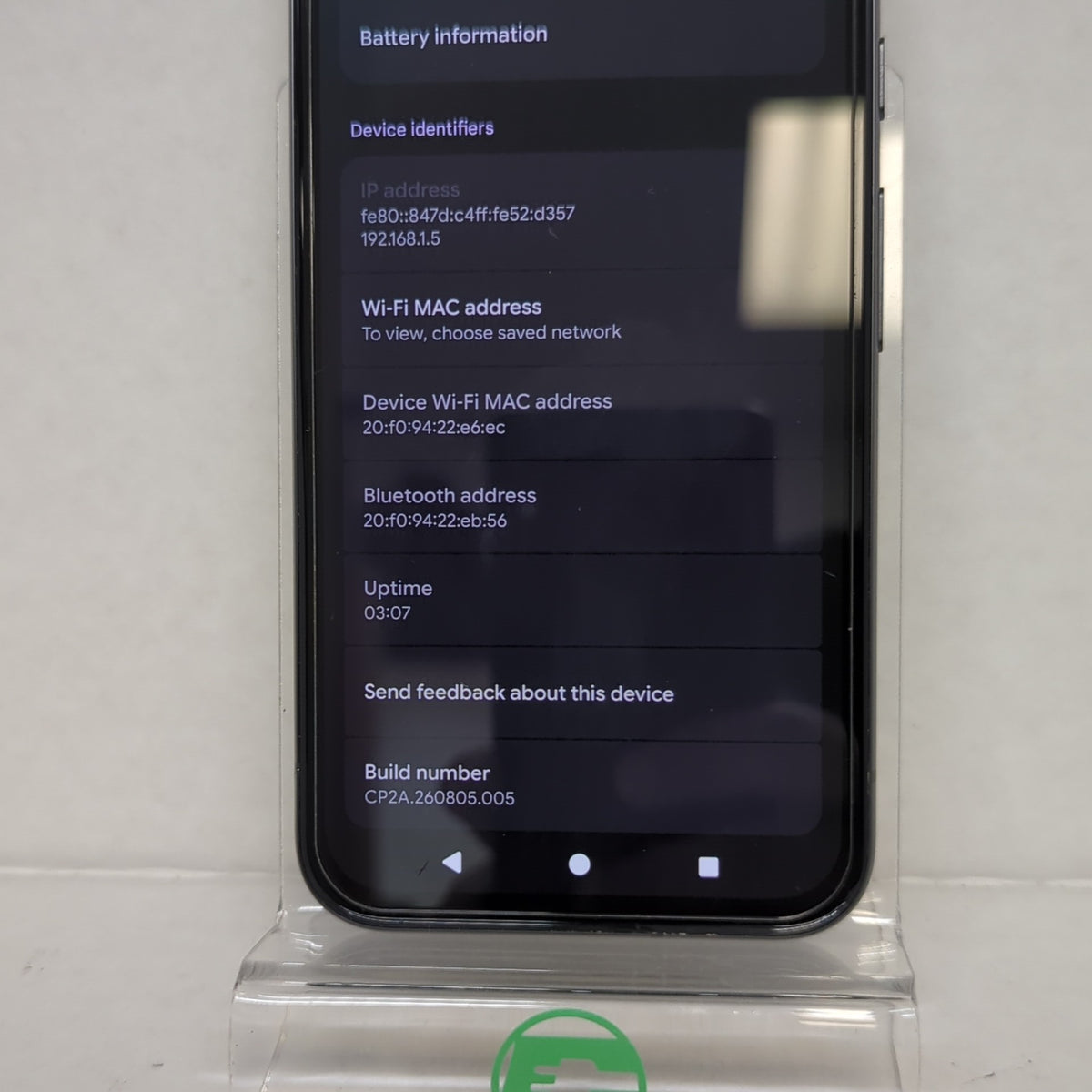 Google Pixel 8a 128GB Obsidian GA04385-US 6.1" Smartphone Verizon Locked