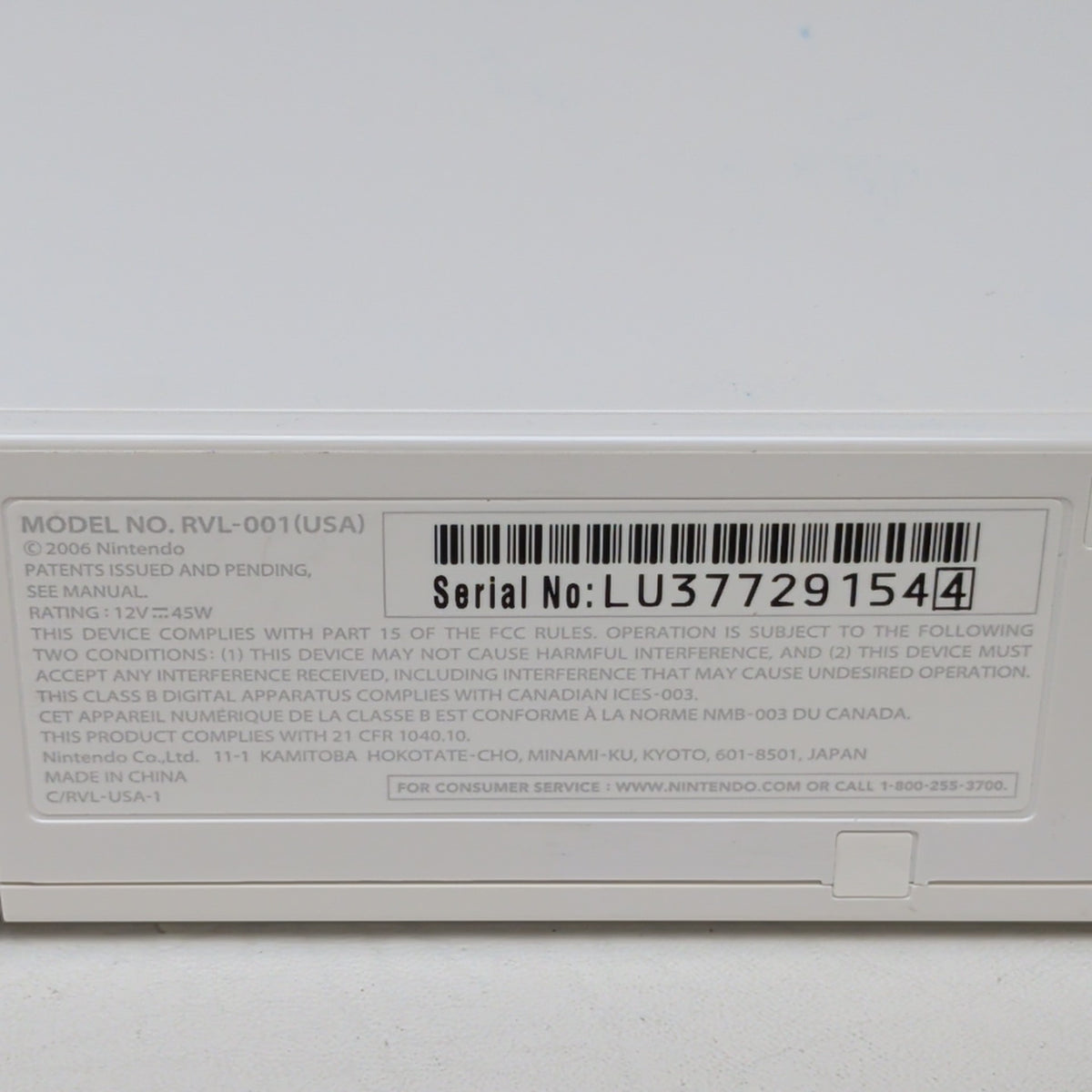 Nintendo Wii Console Gaming System RVL-001 White