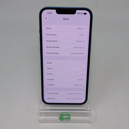 Factory Unlocked Apple iPhone 13 128GB Blue MLMT3LL/A
