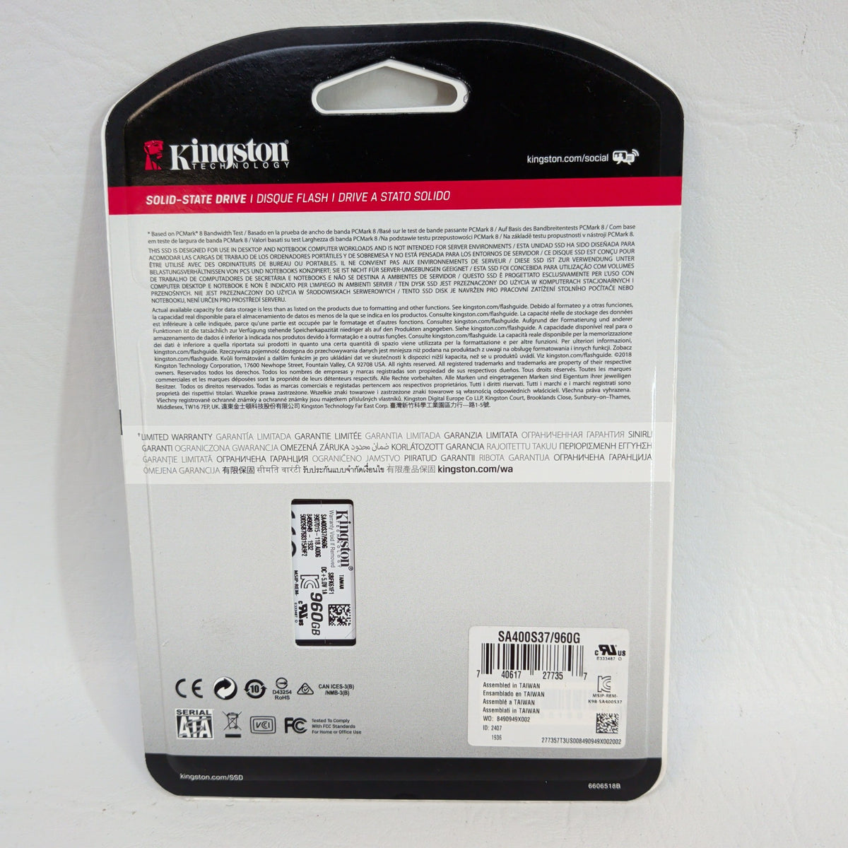 New Kingston 2.5" A400 1TB SATA Rev. 3.0 SSD SA400S37/960G