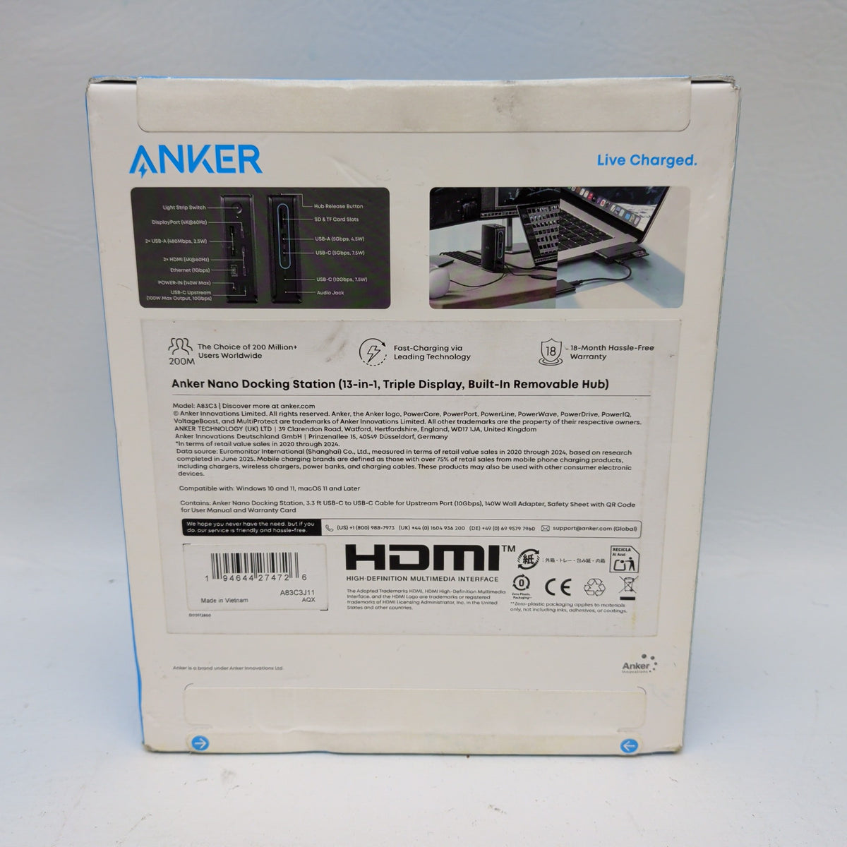 New Anker Nano 13-in-1 USB-C Docking Station Triple Display Black
