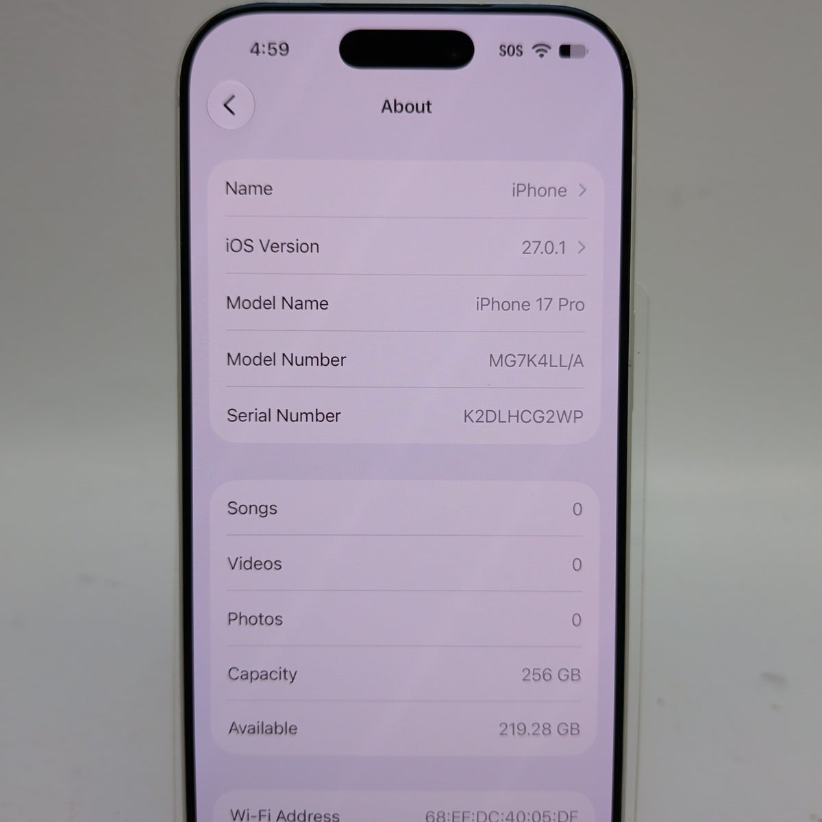 Factory Unlocked Apple iPhone 17 Pro 256GB Silver MG7K4LL/A