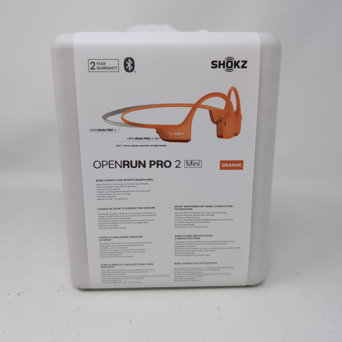New Shokz OpenRun Pro 2 Mini Bone Conduction Headphones Orange S821-MN-OR-US