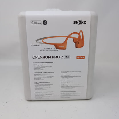 New Shokz OpenRun Pro 2 Mini Bone Conduction Headphones Orange S821-MN-OR-US