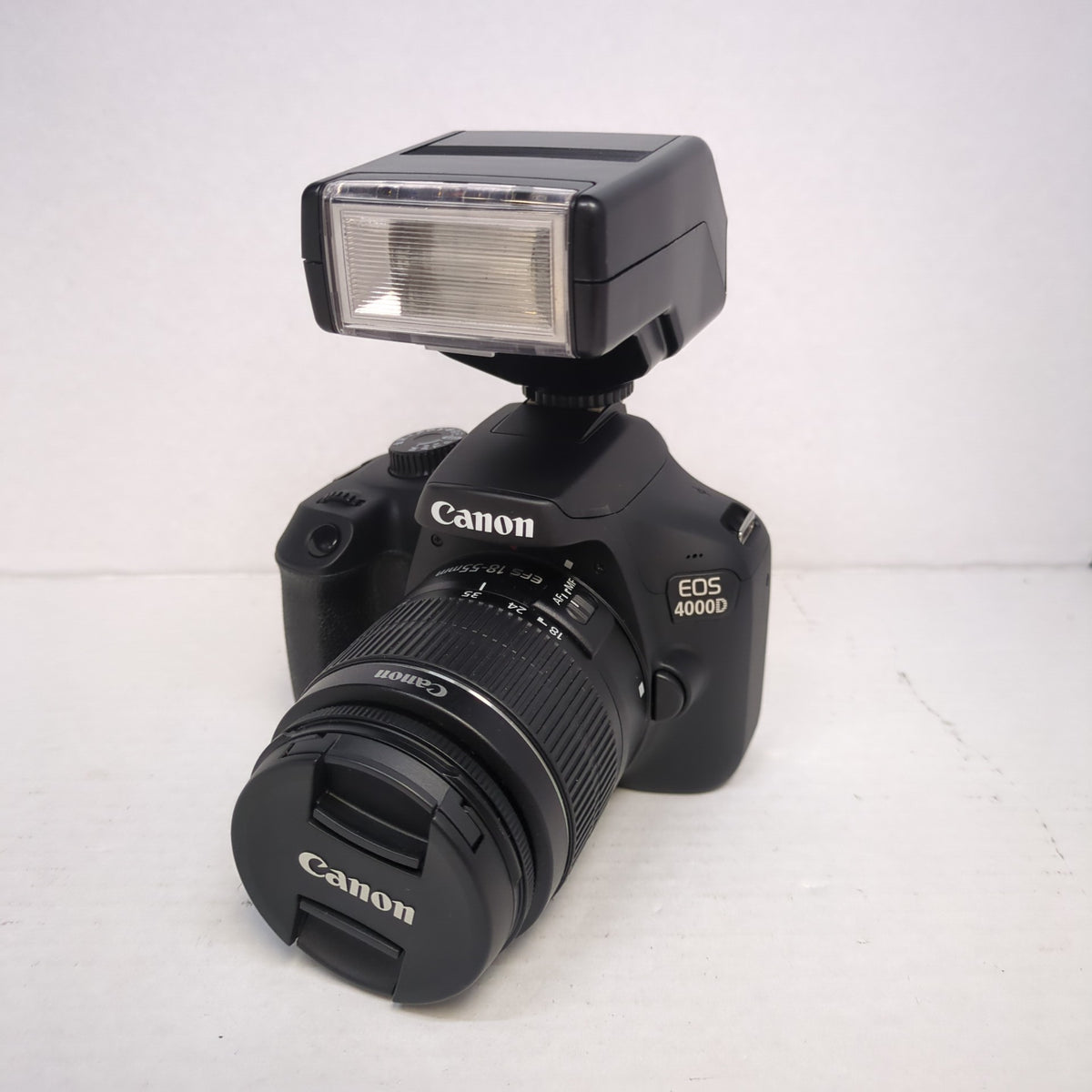 Canon EOS 4000D 18.0MP DSLR Camera Black w/ EF-S 18-55mm III Lens & Flash Kit