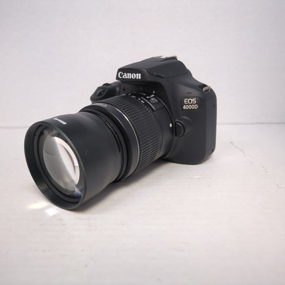 Canon EOS 4000D 18.0MP DSLR Camera Black w/ EF-S 18-55mm III Lens & Flash Kit