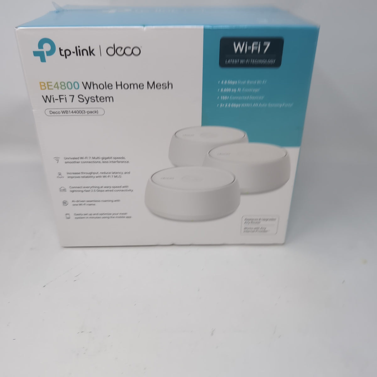 New TP-Link BE4800 Dual Band WiFi 7 WB14400 Home Mesh System