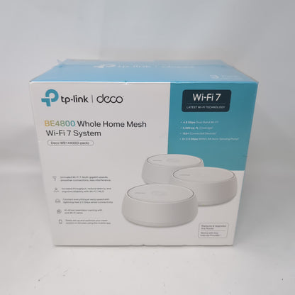 New TP-Link BE4800 Dual Band WiFi 7 WB14400 Home Mesh System