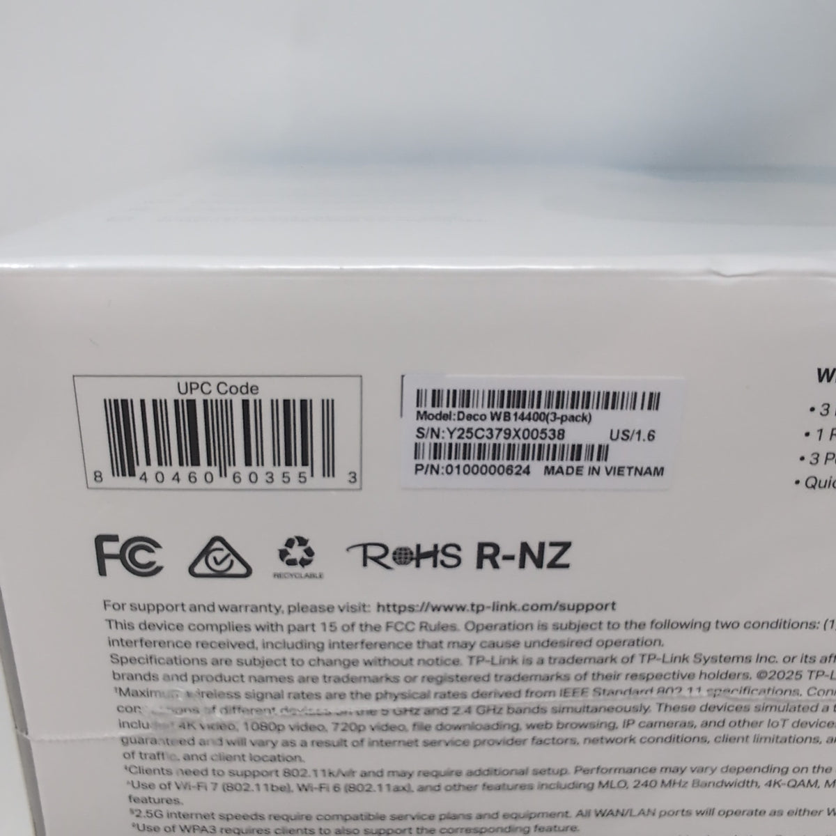 New TP-Link BE4800 Dual Band WiFi 7 WB14400 Home Mesh System