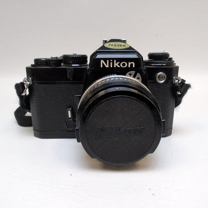 Nikon FE 35mm Film Camera Black w/ Nikkor 50mm f/1.8 Lens 