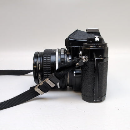 Nikon FE 35mm Film Camera Black w/ Nikkor 50mm f/1.8 Lens 