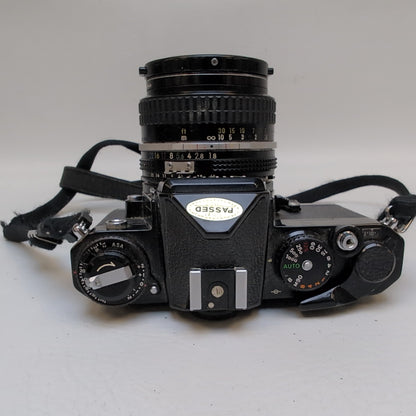 Nikon FE 35mm Film Camera Black w/ Nikkor 50mm f/1.8 Lens 