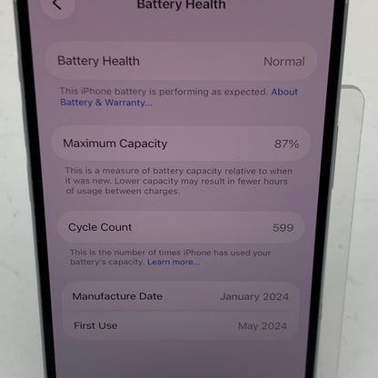 Factory Unlocked Apple iPhone 15 128GB Blue MTLY3LL/A