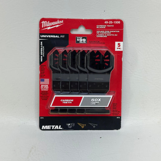 New Milwaukee 49-25-1506 1-3/8 in. Carbide Teeth Blades 5 Pieces