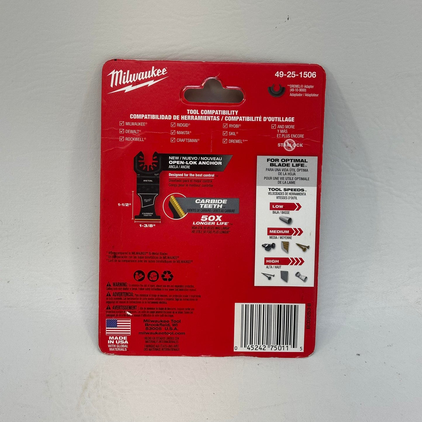 New Milwaukee 49-25-1506 1-3/8 in. Carbide Teeth Blades 5 Pieces