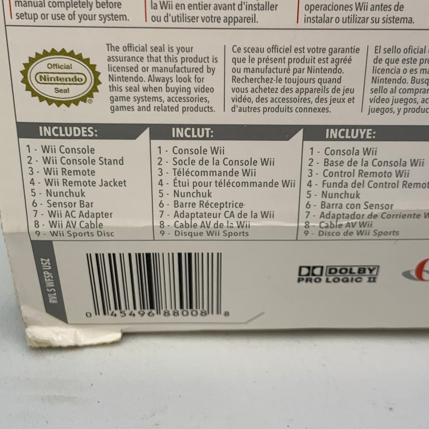 Nintendo Wii Video Game Console RVL-001 White