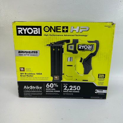 New Ryobi 18V Brushless 18-Gauge Cordless AirStrike Brad Nailer P322