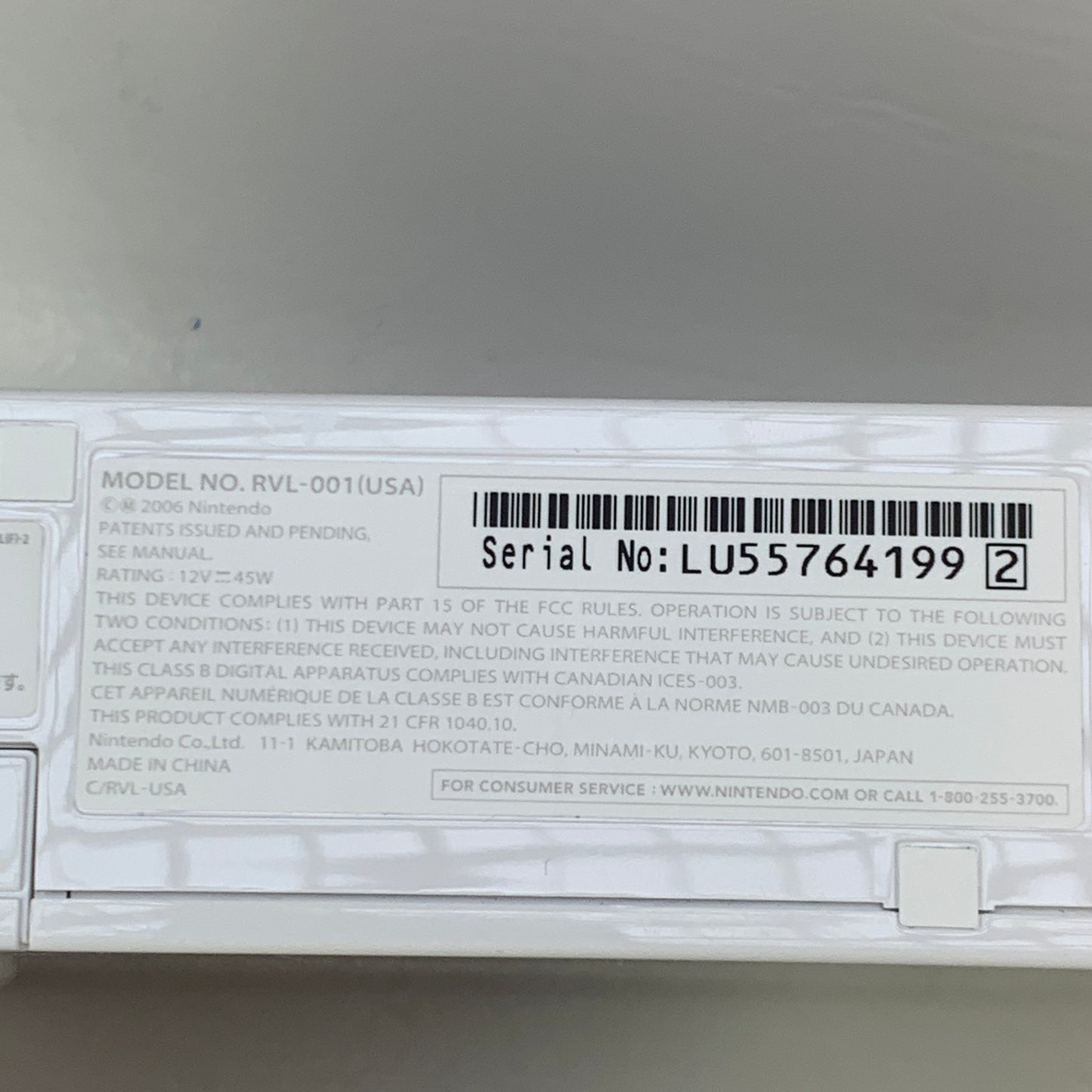 Nintendo Wii Video Game Console RVL-001 White