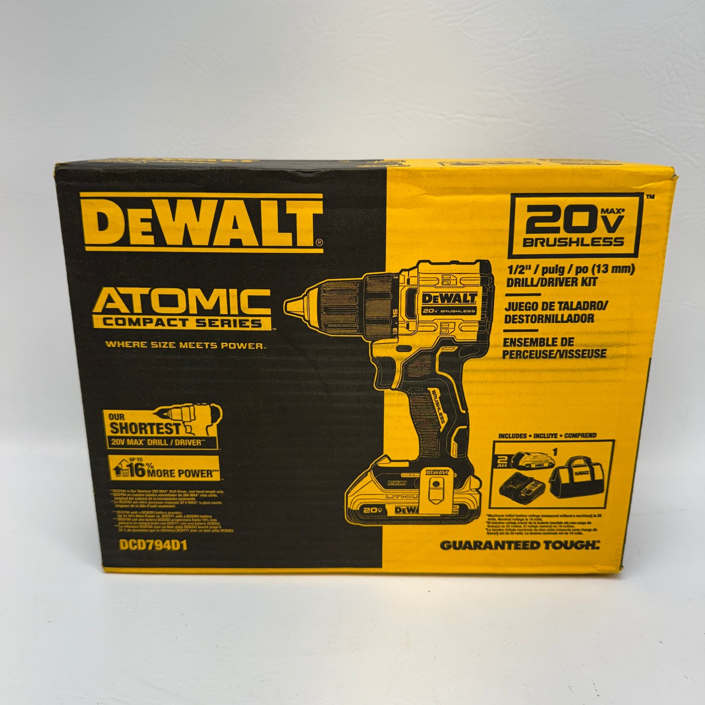 New DEWALT DCD794D1 20V Cordless.5 in Drill Driver 2 Ah