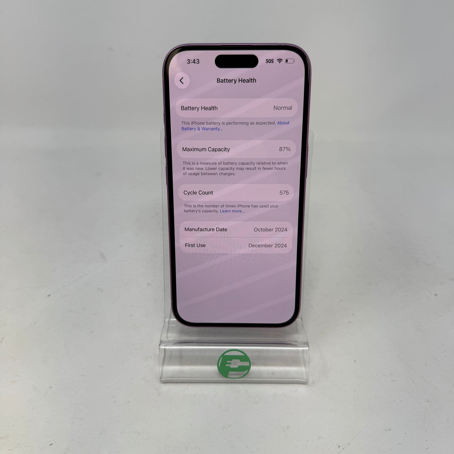 Factory Unlocked Apple iPhone 16 128GB Pink MYAR3LL/A