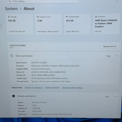 Nimo N175 17.3" Ryzen 9 8945HS 4.0GHz 16GB RAM 1TB SSD