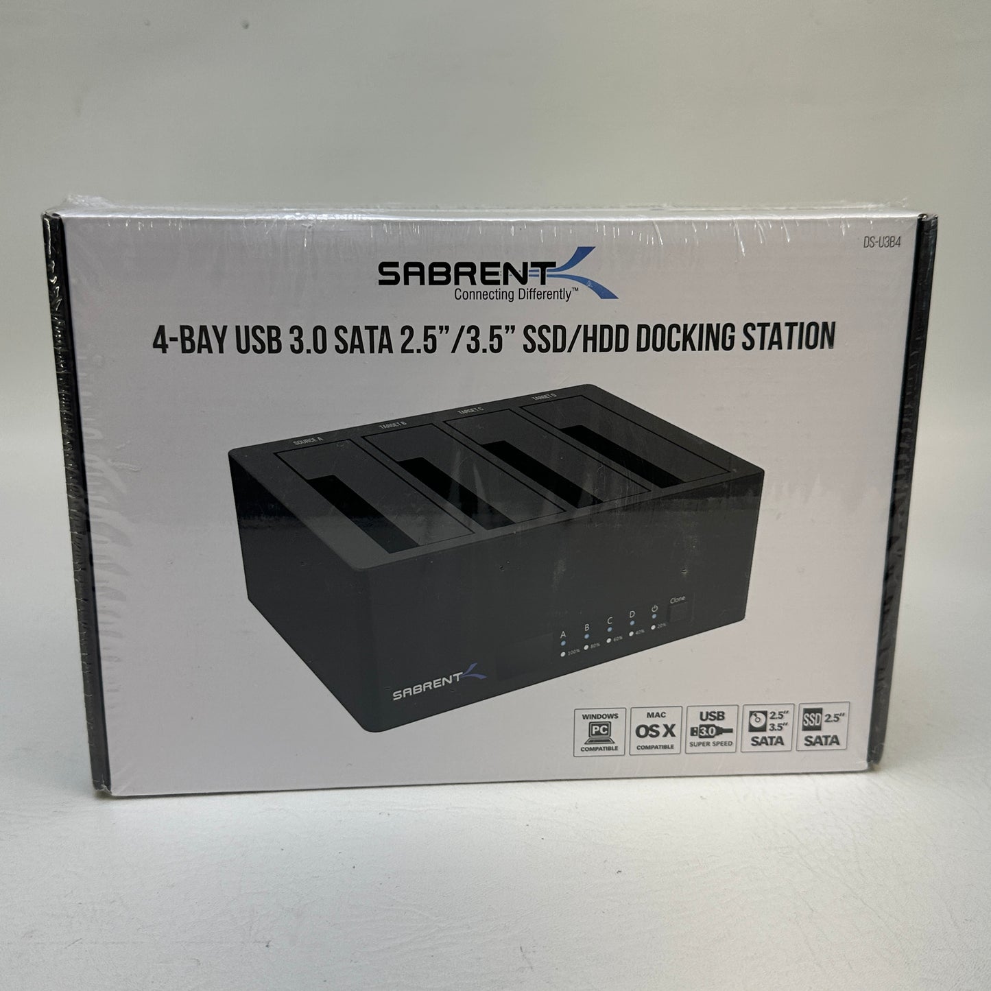 New Sabrent 4-Bay USB 3.0 SATA 2.5in/3.5in SSD/HDD Docking Station DS-U3B4