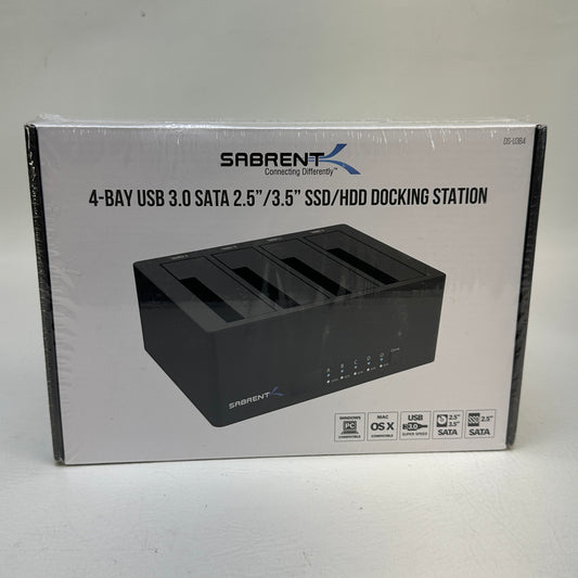 New Sabrent 4-Bay USB 3.0 SATA 2.5in/3.5in SSD/HDD Docking Station DS-U3B4