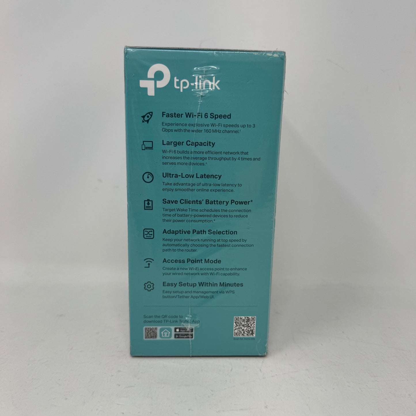 New Tp-Link AX3000  Wireless AX3000 Wi-Fi 6 Range Extender RE705X