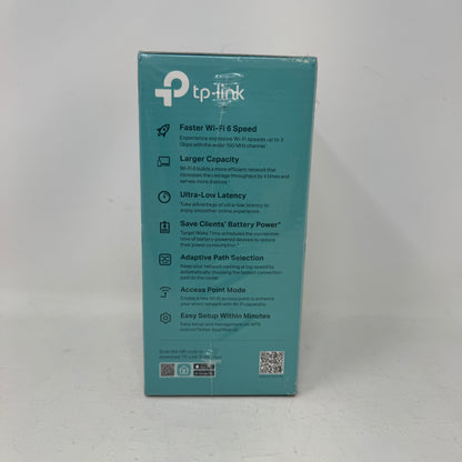 New Tp-Link AX3000  Wireless AX3000 Wi-Fi 6 Range Extender RE705X