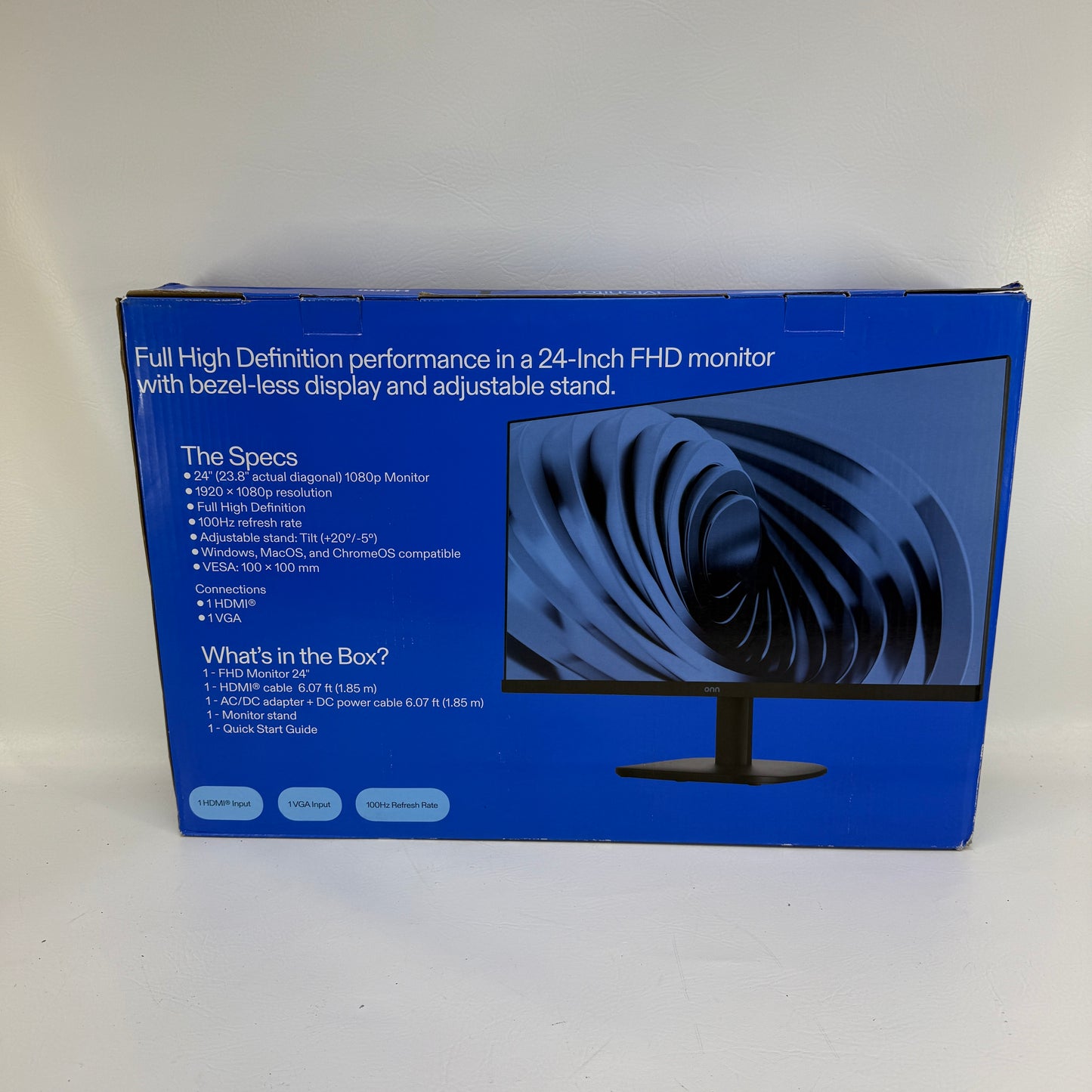 New onn. Office Monitor 24" 100162751 FHD IPS LCD 100Hz Business Monitor