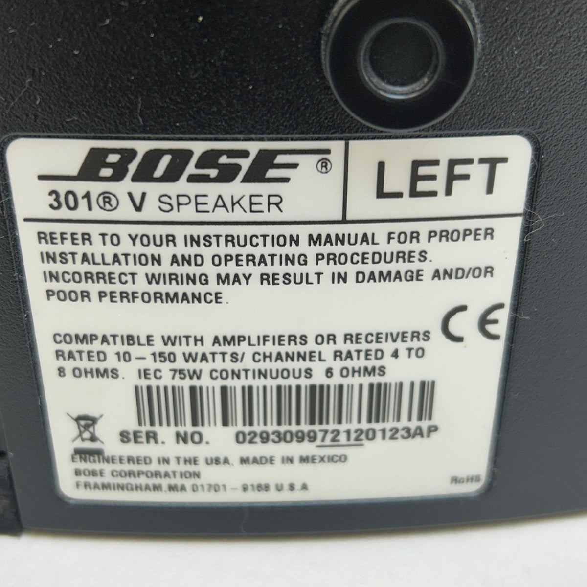 Bose 301 Series V Bookshelf Speakers Black 29309
