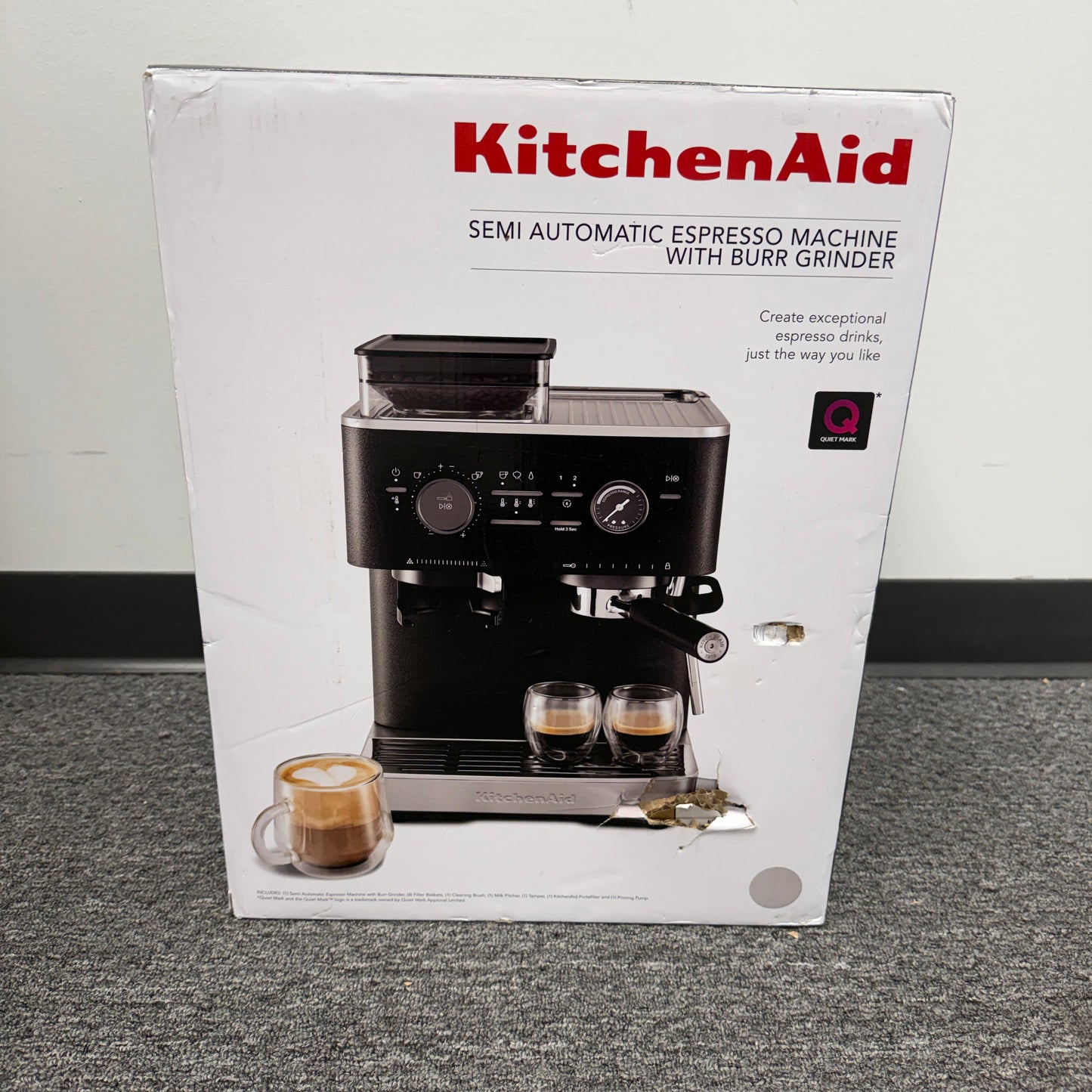 New KitchenAid Semi-Automatic Espresso Machine With Burr Grinder KES6551BK