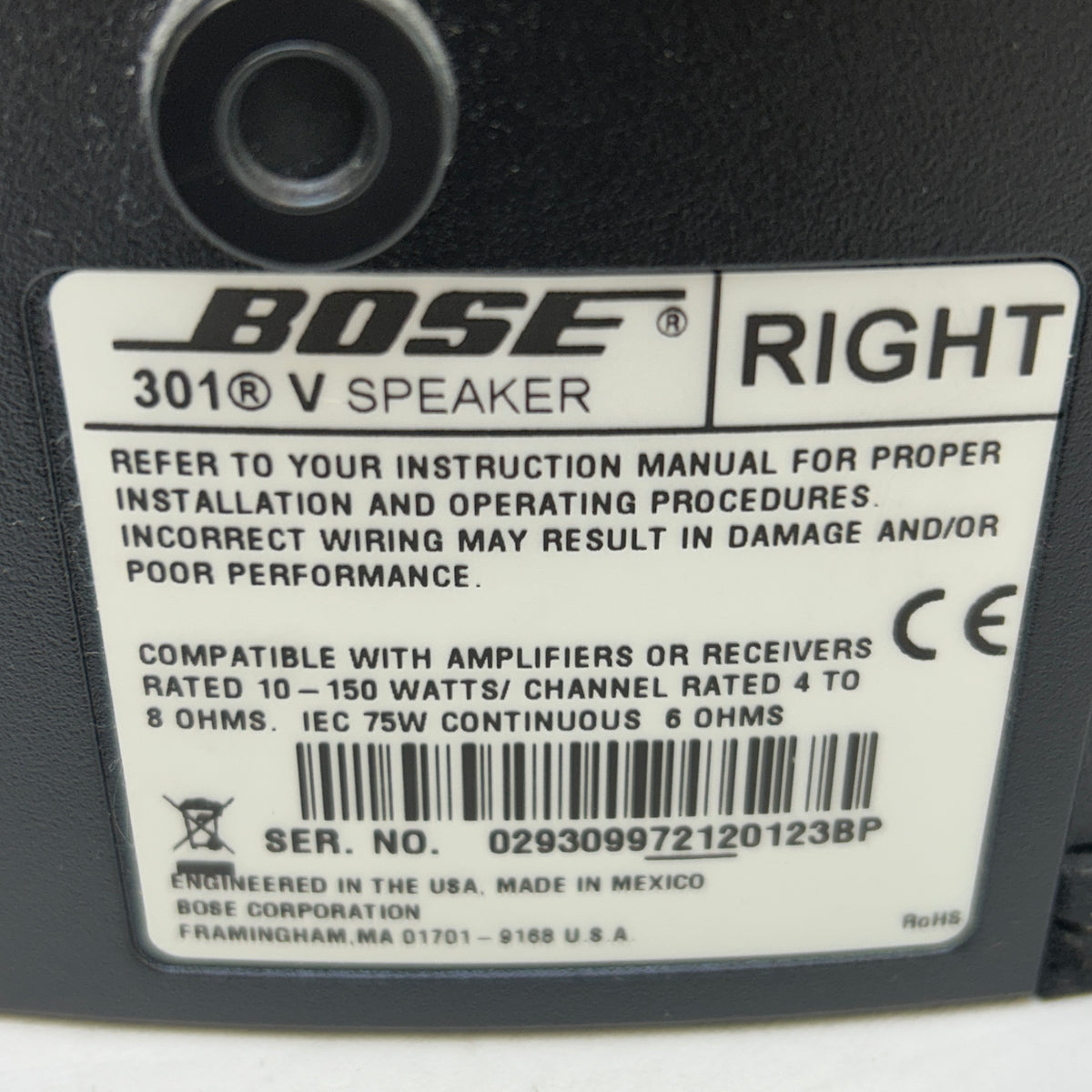 Bose 301 Series V Bookshelf Speakers Black 29309