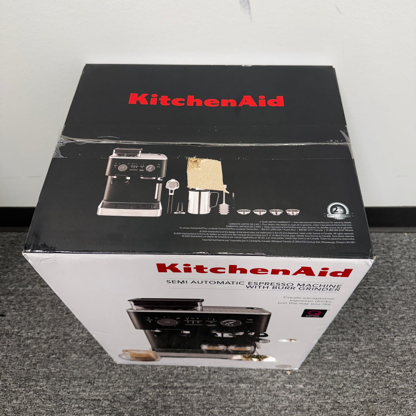 New KitchenAid Semi-Automatic Espresso Machine With Burr Grinder KES6551BK